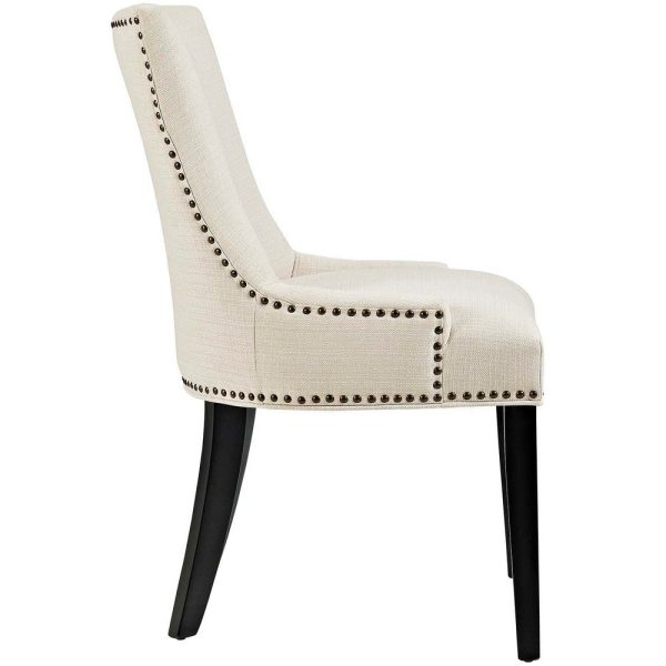 Modway Marquis Modern Upholstered Fabric Four Dining Chairs with Nailhead Trim in Beige Sale - Image 3