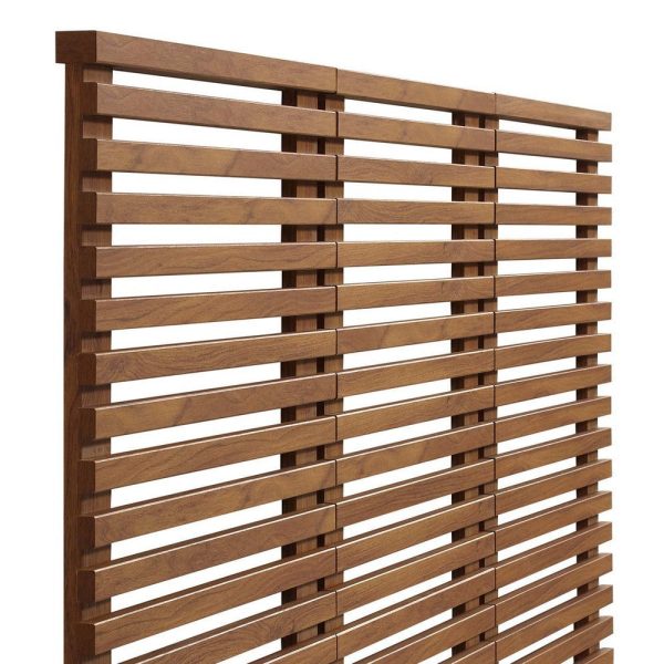 Modway Render Mid-Century Modern Wall-Mount Headboard in Walnut, Queen (U.S. Standard) For Sale - Image 3
