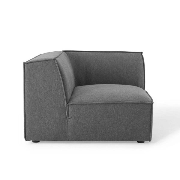 Modway Restore Upholstered Fabric Sectional Sofa, Corner Chair, Charcoal For Sale - Image 4