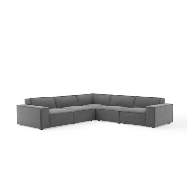 Modway Restore Upholstered Sectional Sofa, 5-Piece Set, Charcoal Online now