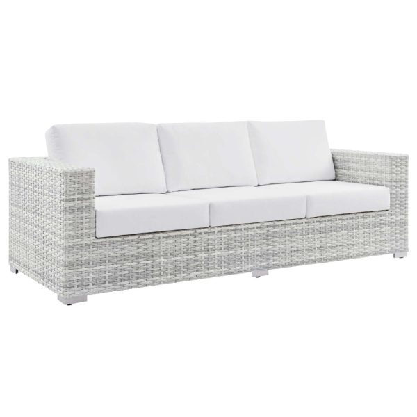 Modway EEI-4305-LGR-WHI Sofa, Light Gray White, 35 x 88 x 33 Supply