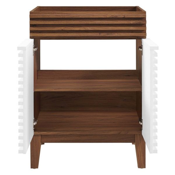 Modway Render Bathroom Vanity Cabinet in White Walnut-Sink Basin Not Included, 24 Inch Online now - Image 3