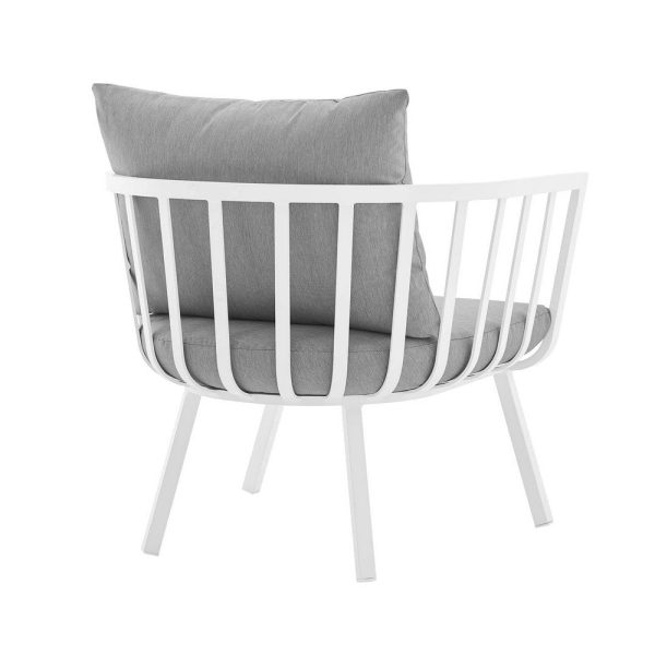 Modway Riverside Outdoor Furniture, Armchair, White Gray Supply - Image 3