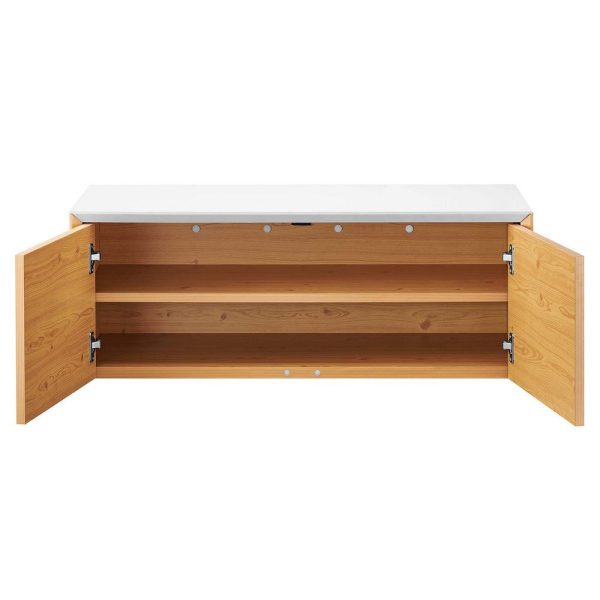 Modway Kinetic Wall-Mount Home Office Storage Cabinet in White Natural on Sale - Image 4