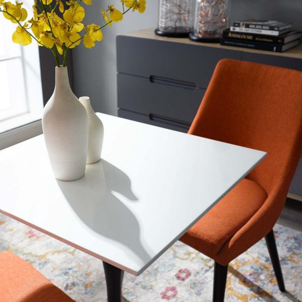 Modway Lippa 24  Square Wood Top Dining Table, Black Base Hot on Sale - Image 3