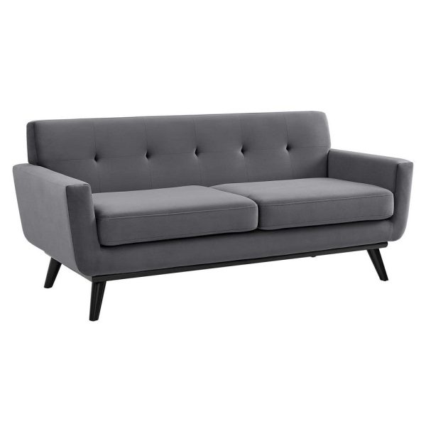 Modway Engage Performance Velvet Loveseat with Gray Finish EEI-5599-GRY Cheap
