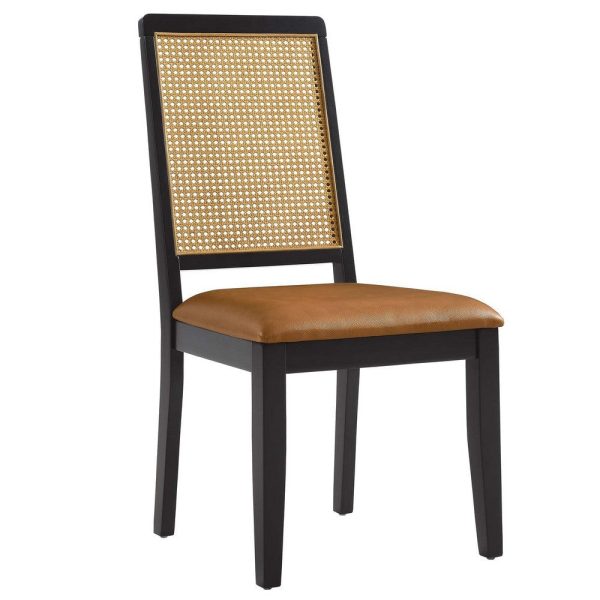 Modway Arlo Dining Chairs, Black Natural Tan Fashion - Image 2