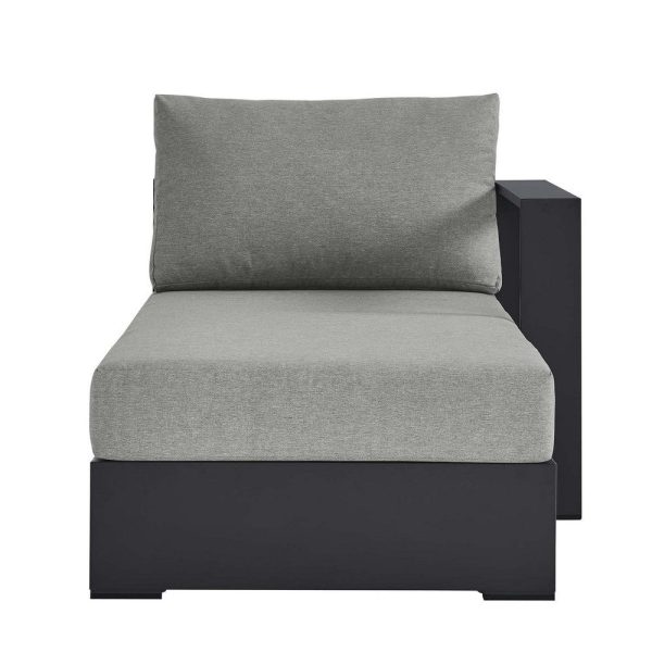 Modway Tahoe Powder-Coated Aluminum Outdoor Gray with Weather-Resistant Cushions, Modular Patio Lounger for Pool Furniture or Sectional Sofa Set, Right-Facing Chaise Lounge Supply - Image 4