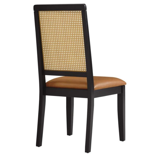 Modway Arlo Dining Chairs, Black Natural Tan Fashion - Image 4