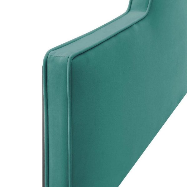 Modway Dawn Performance Velvet Headboard, Twin, Teal For Sale - Image 4