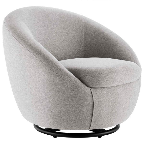 Modway Buttercup Performance Fabric Swivel Chair, Black Light Gray Online now