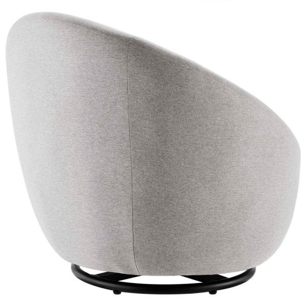 Modway Buttercup Performance Fabric Swivel Chair, Black Light Gray Online now - Image 3