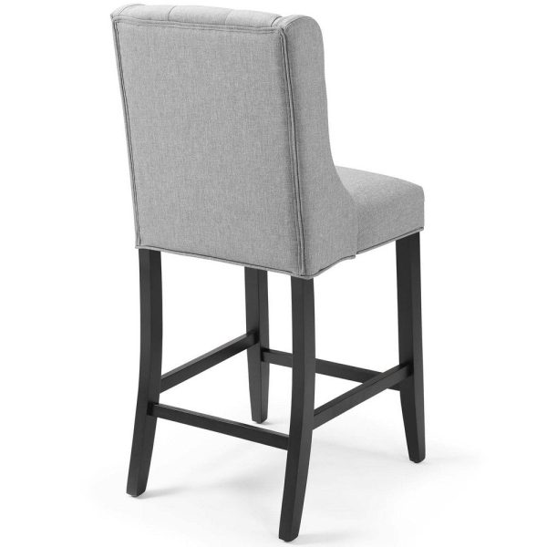 Modway Baronet Tufted Button Upholstered Fabric Counter Stool, Light Gray 19.5 x 21 x 42 For Cheap - Image 3