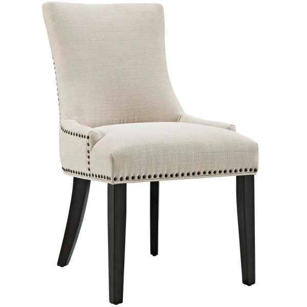 Modway Marquis Modern Upholstered Fabric Four Dining Chairs with Nailhead Trim in Beige Sale - Image 2