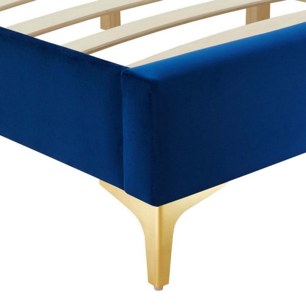 Modway MOD-6306-NAV Sutton Full Performance Velvet Bed Frame, Navy Online Sale - Image 5