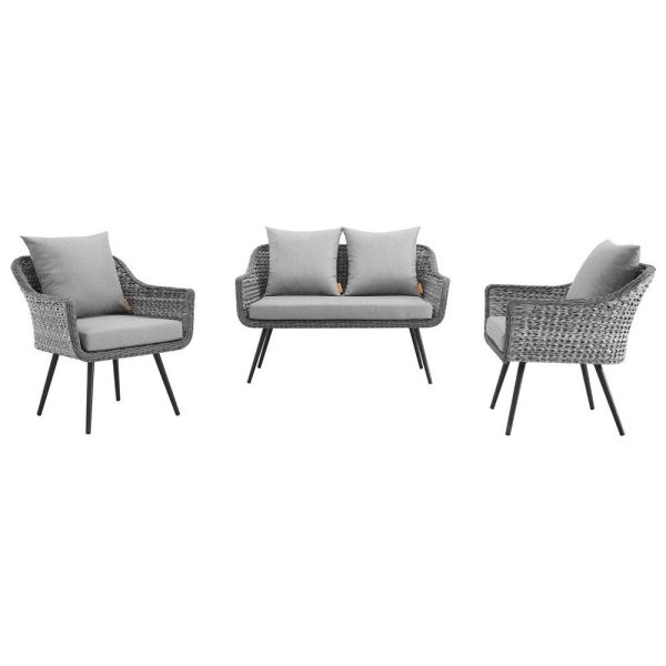 Modway EEI-3175-GRY-GRY-SET Endeavor Sectional Sofa Set, Gray Gray Online Hot Sale - Image 3