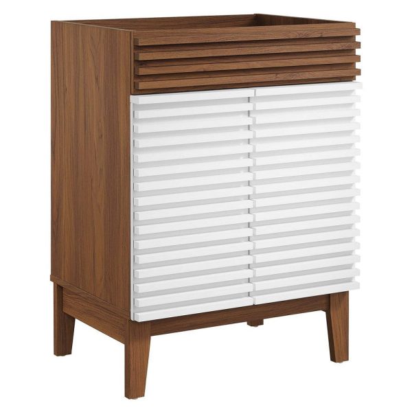 Modway Render Bathroom Vanity Cabinet in White Walnut-Sink Basin Not Included, 24 Inch Online now